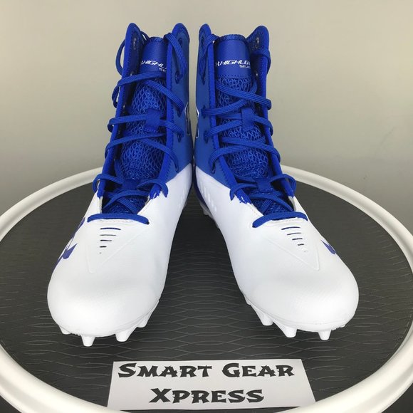 NEW Under Armour Highlight MC Blue White Cleats - Picture 2 of 7
